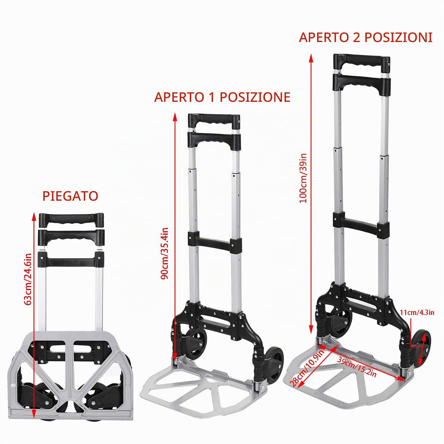 Carrello portapacchi,Carrello portacasse,Leggero,Chassis pieghevole,Carrello pieghevole,120kg