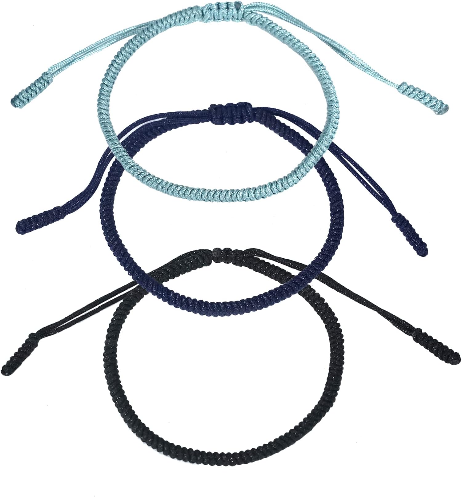 3PCS Handmade Tibetan Buddhist Lucky Bracelet Red Rope Bracelet Red Color Bracelets Matching Bracelets