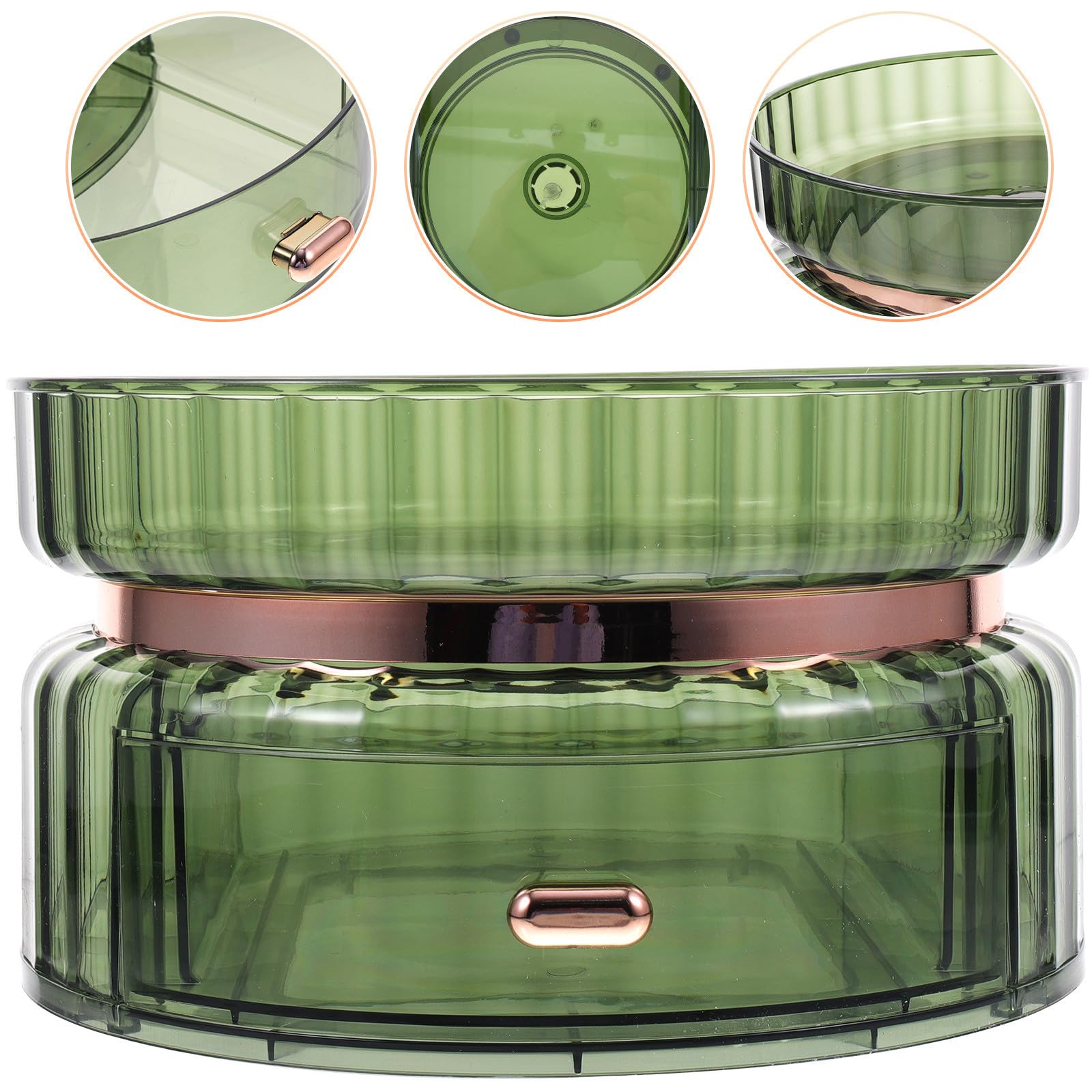 Drehbarer Make Up Organizer aus Pet für Arbeitsfläche und Schminktisch