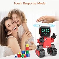 Vista 5 de HBUDS Robots para niños, control remoto robot juguete inteligente interactivo robot luz LED habla, bailes incorporado, banco de monedas programable
