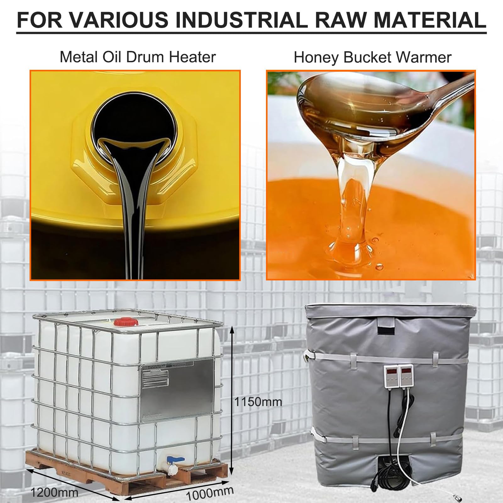 Koc grzewczy bębnowy z regulatorem temperatury do przemysłowego ogrzewania beczek