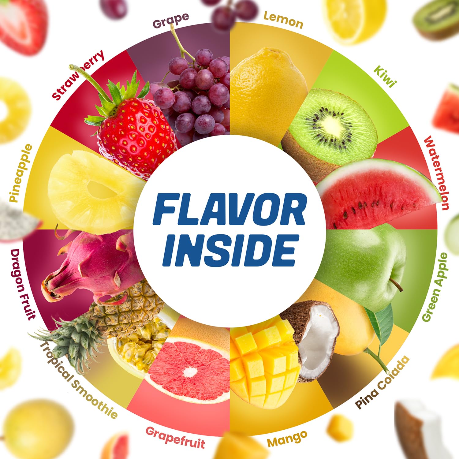 Fruit Chew 12 Flavors, Bulk 330+ Pieces, 4 Pound (Strawberry, Mango, Green Apple, Grape, Pineapple, Kiwi, Dragon Fruit, Grapefruit, Lemon, Watermelon, Tropical Smoothie, and Pina Colada)