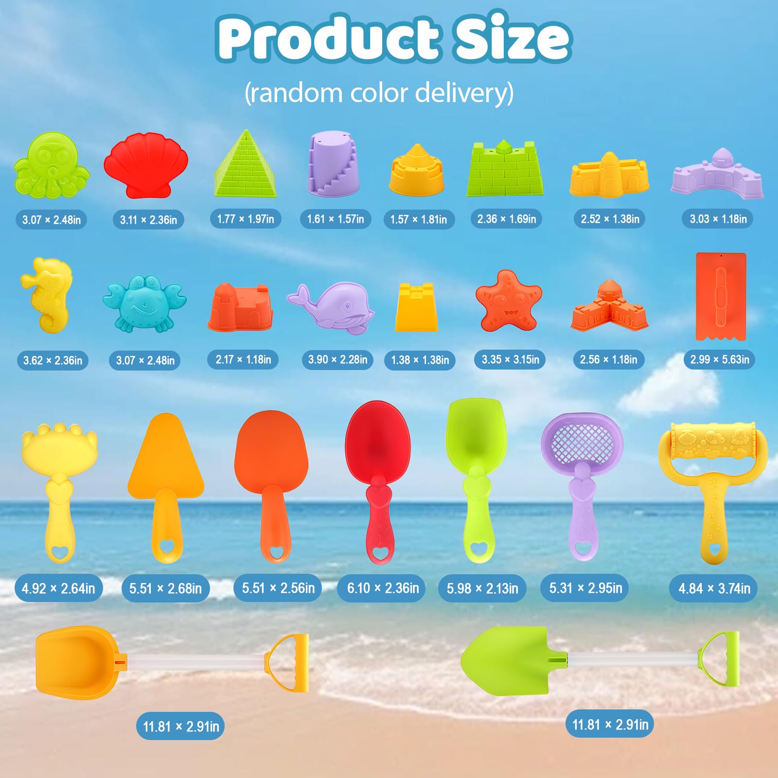 Juguetes Playa 31 Piezas, Juguetes de Playa Set para Niños con Cubo, Vehículos de Construcción, Moldes de Arena, Palas, Bolsa Malla Juguete Playa para Niñas Niños 3 4 5 6 7 Años