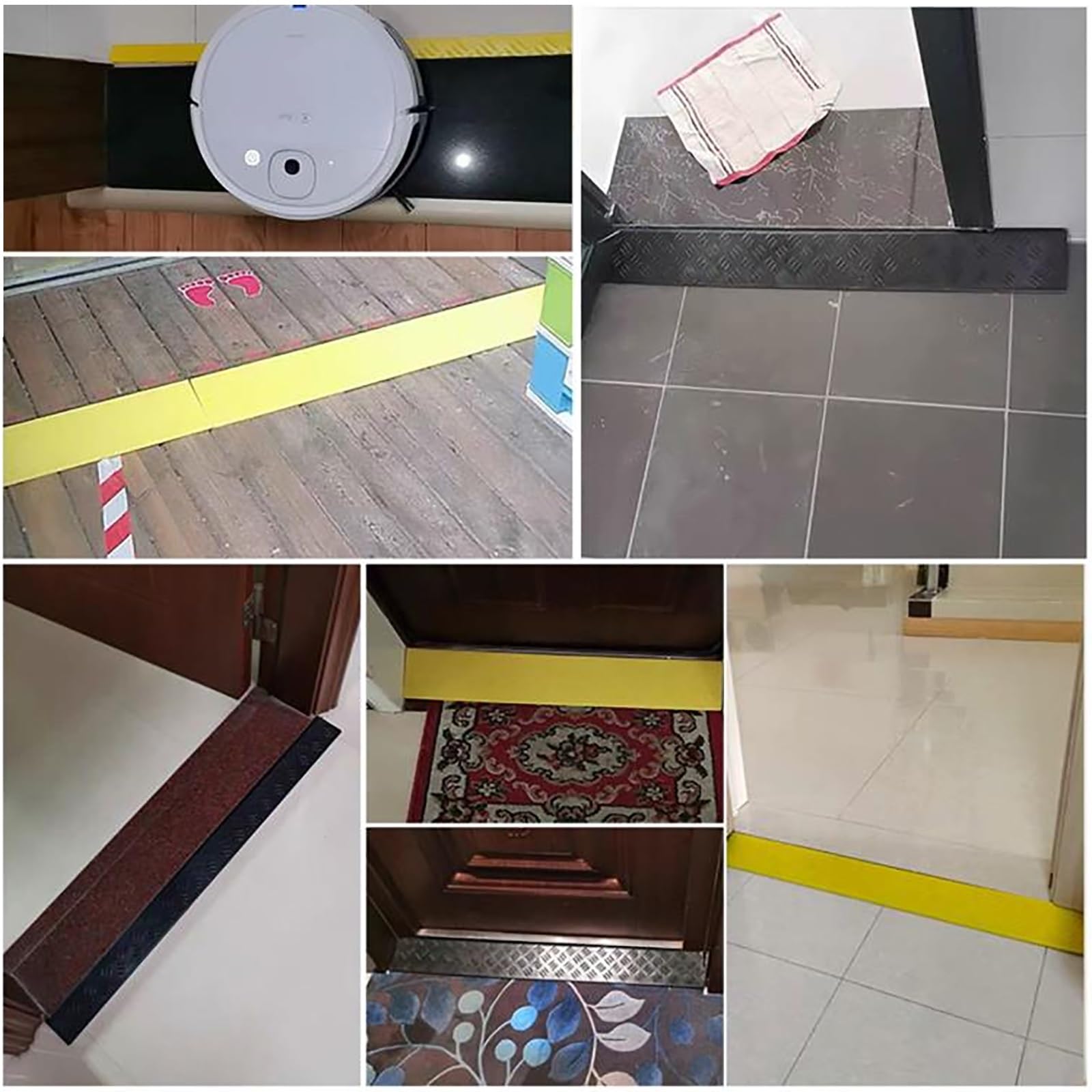 Przenośne rampy progowe, wewnętrzna antypoślizgowa rampa krawężnikowa do wózków inwalidzkich, skuterów i odkurzaczy robotów, wysokość 3-9 cm, łatwy dostęp do drzwi schodowych mata kanałowa