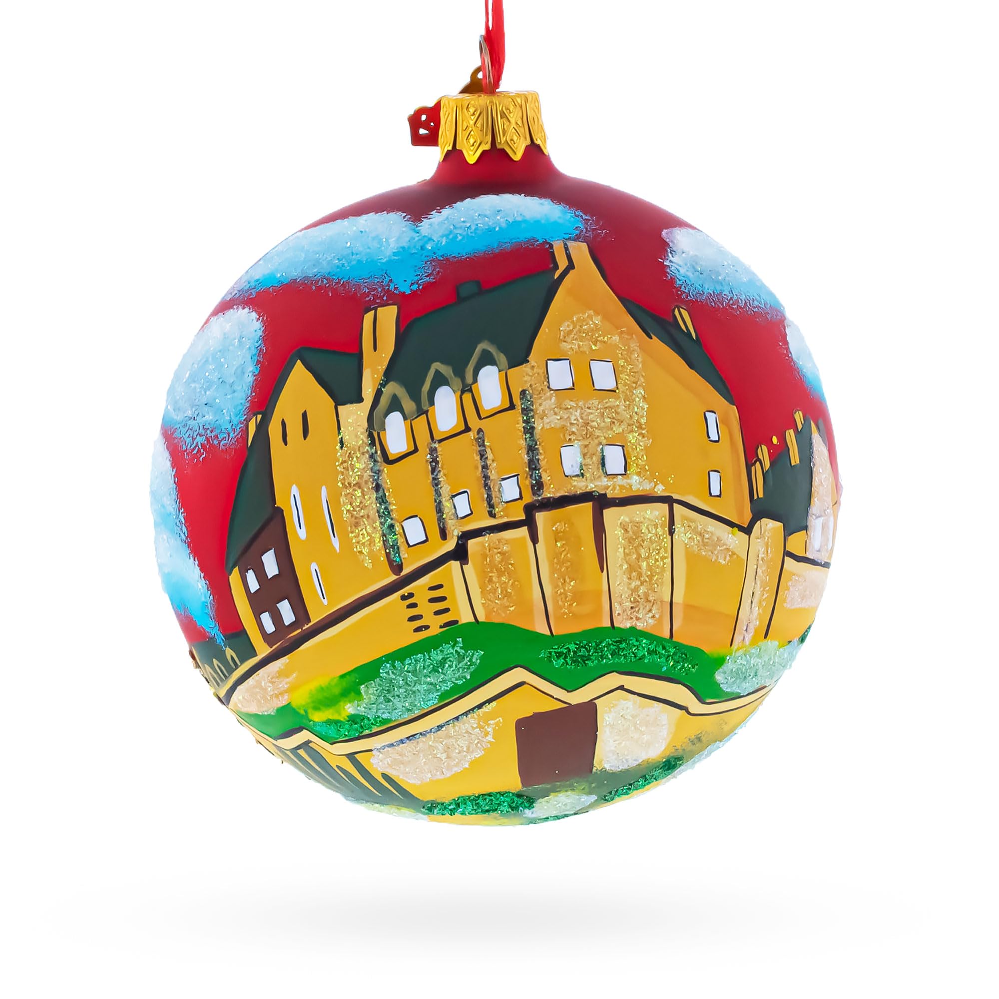 Bola de Navidad de Vidrio de Castillo de Edimburgo, Escocia 4 Pulgadas
