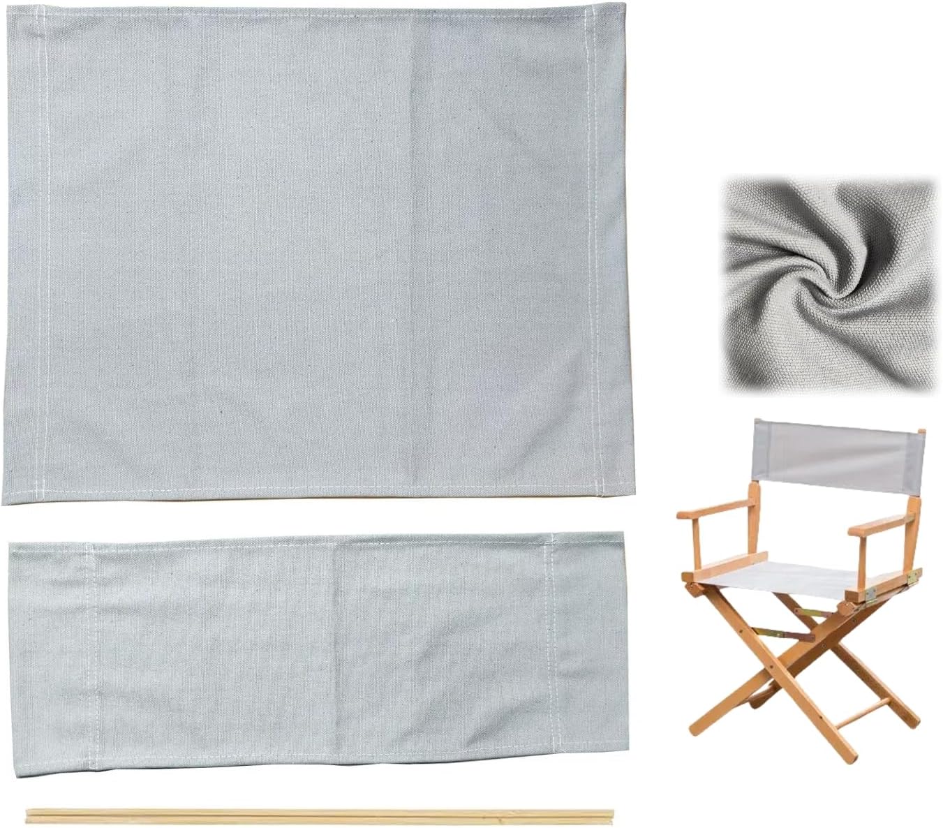 Wonafa 1 Set Director Chair Canvas Replacement with Wood