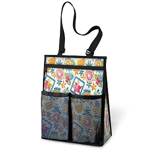 Ourtheme Summer Tropical Theme Portable Shower Bag for Travel Gym Camp Beach Tote Shower Caddy Bags Hanging Toiletry