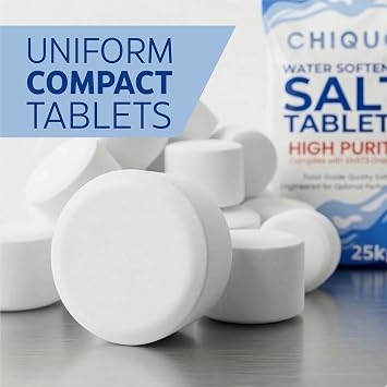 Water Softener Salt Tablets 25kg (55.1lb) - EN973 Grade A Approved - Ultimate Protection Against Limescale - Made from Food Grade Salt - Compatible with All Water Softener Machines