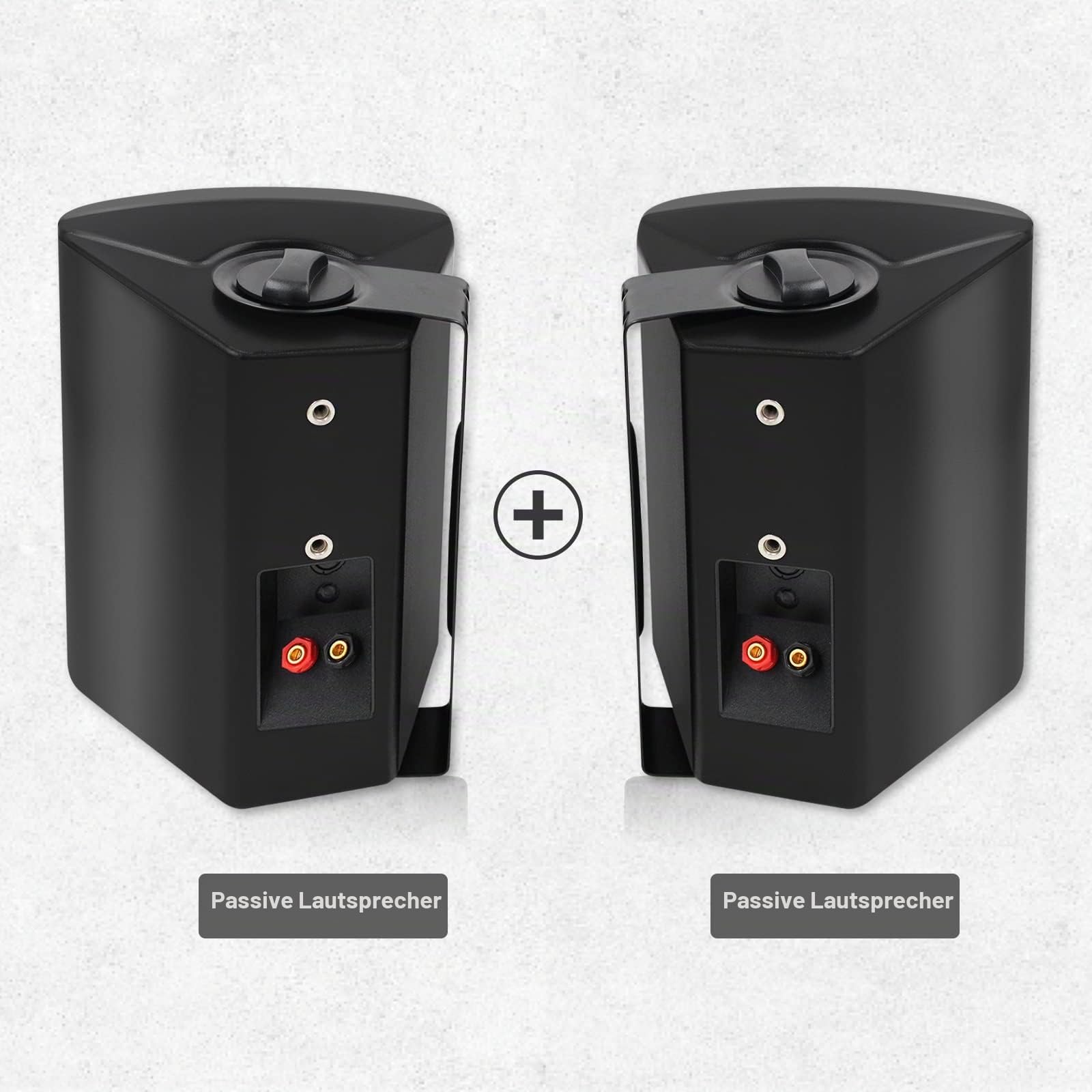 Herdio 5,25 Zoll 300 Watt Außenlautsprecher Outdoor-Lautsprecher für Outdoor Indoor Wandhalterung Patio Deck Camper Garten, Terrasse, Restaurant(1 Paar, schwarz)