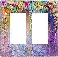 Vista 49 de Mid Century Morden Boho - Placa de pared para interruptor de luz dúplex de 1 banda, placa frontal decorativa eléctrica para receptáculo para baño