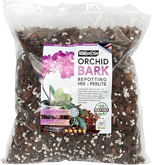 Specialized Orchid Bark Mix with Perlite - Perfect for Orchid Potting and Repotting - Enhances Drainage and Aeration (10L)