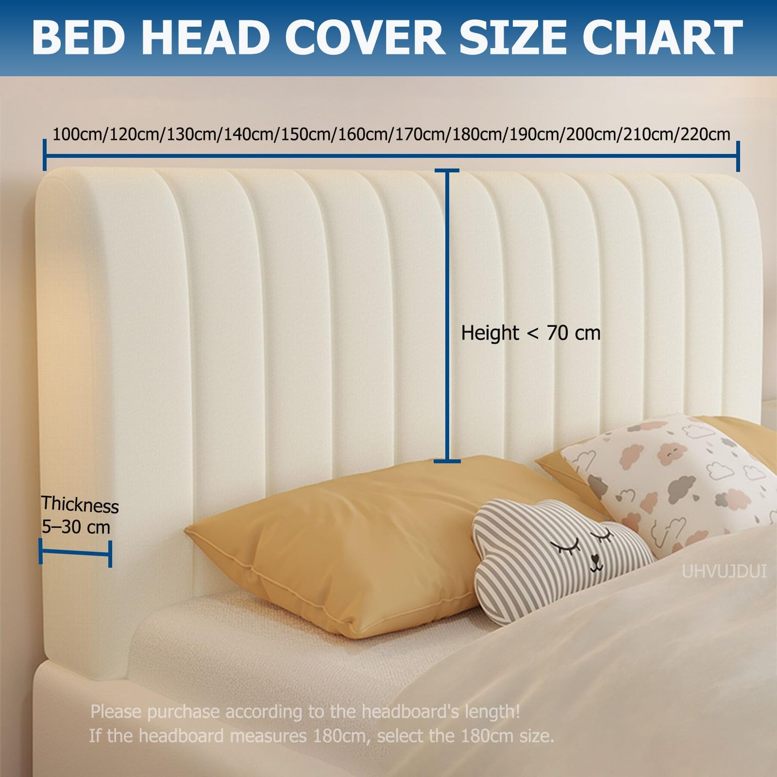 Copritestiera Letto Velluto Copri Testiera Letto Matrimoniale/Singolo/Una Piazza E Mezza Imbottita,Elasticizzato Morbido Tessuto Copertura Testiera Letto Universale(Brown,200cm)