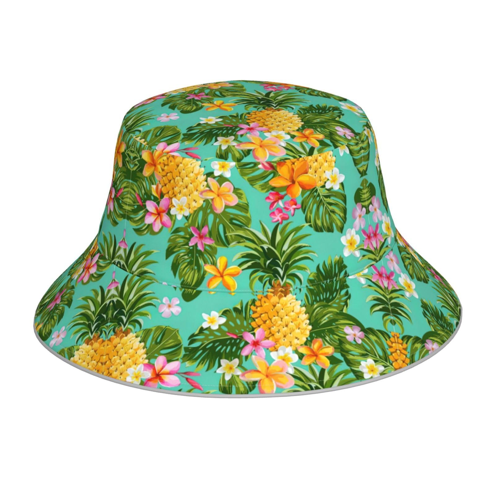 Dexnel Unisex Tropical Fruit Pineapple Bucket Hat For Men Summer Travel Bucket Beach Sun Hat Outdoor Cap For Men Women, One Size