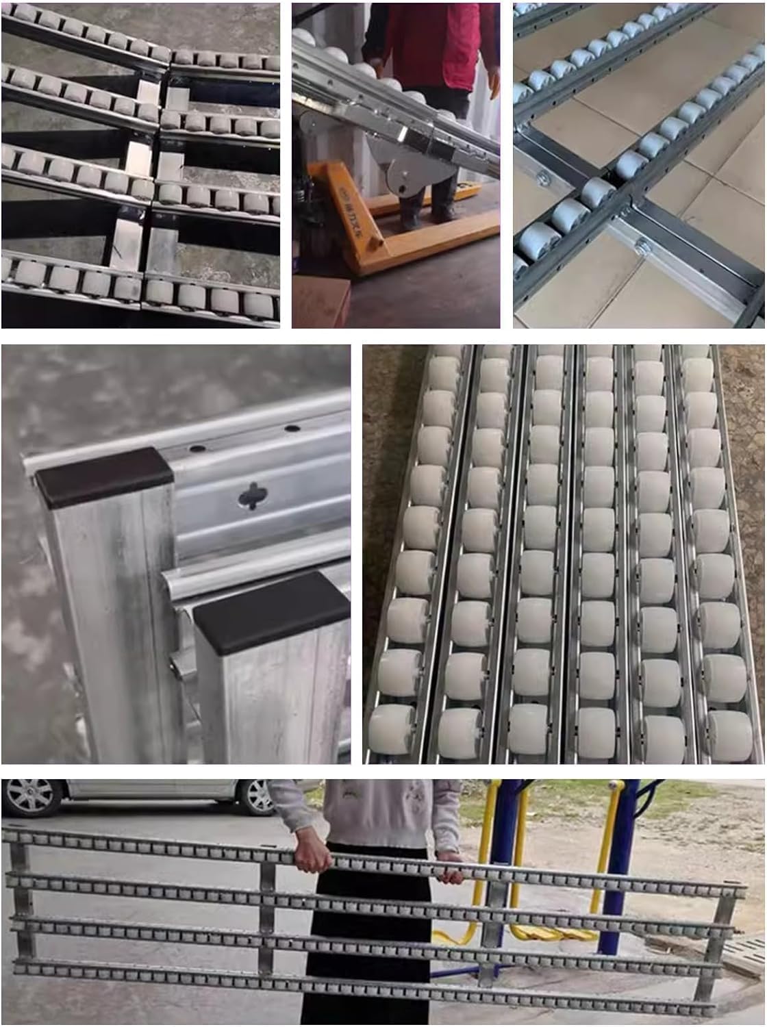 Portable Skate Wheel Flow Rail Conveyor, 100cm Light-Duty Roller Table, Unpowered Plastic Slide System for Efficient Material Handling