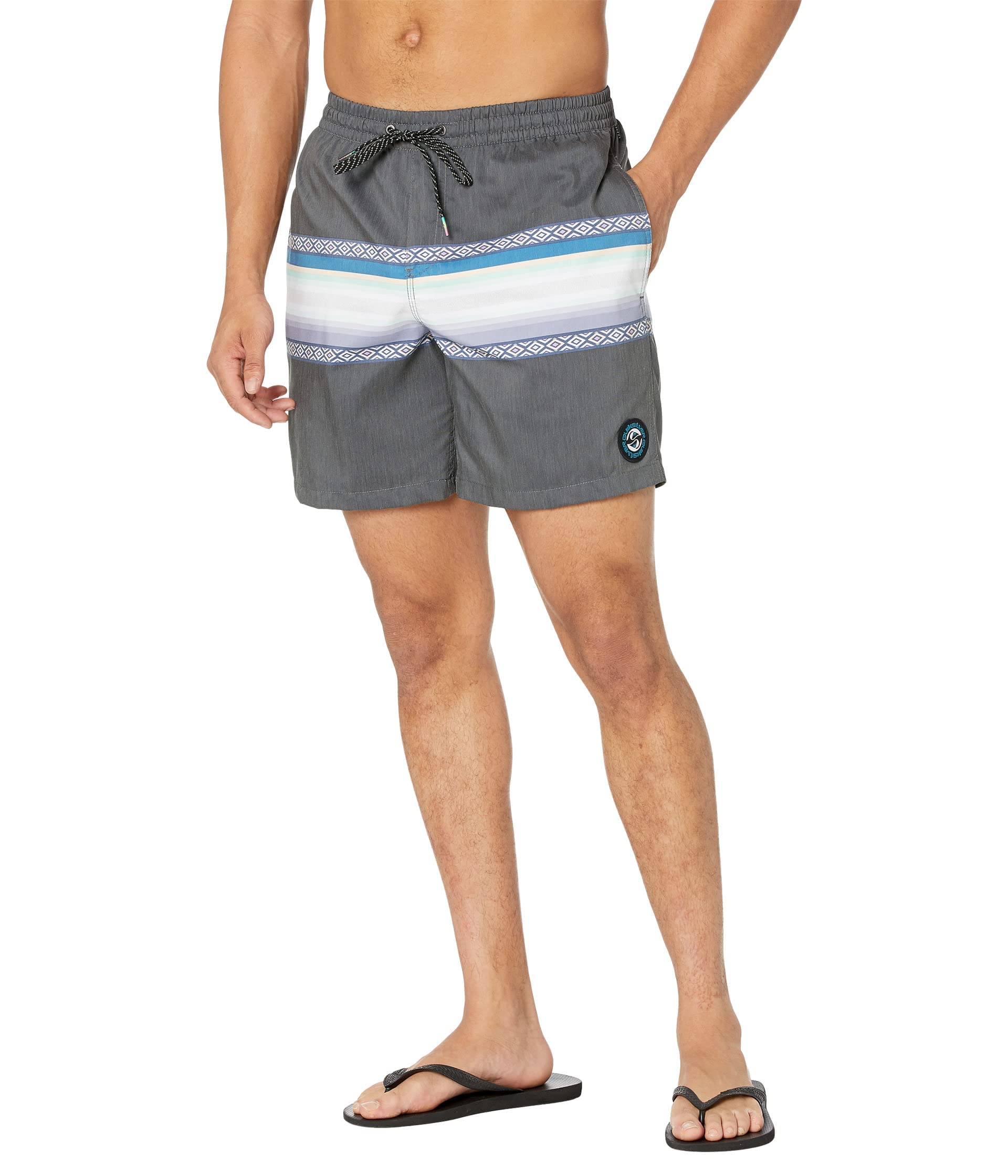 Quiksilver Men's Standard 17 Inch Elastic Waist Swim Trunks Bathing Suit Shorts for Swimming Pool and Beach, Comfortable