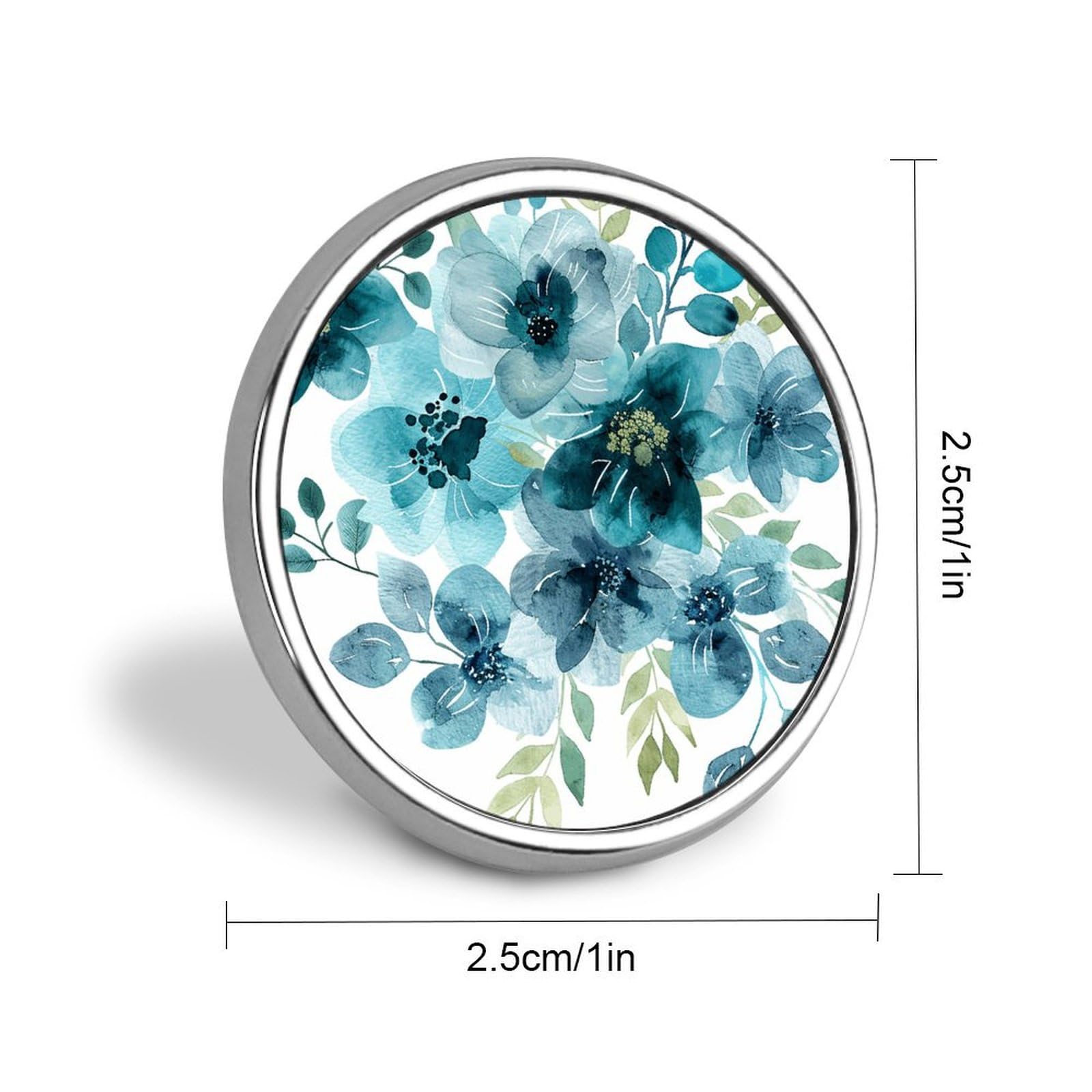 Aluminium Alloy Round Badge Brooch Pins for Men Cyan And Blue Brooches Elegant Pin for Women Fashion Button Badges Brooch Badge for Hats Jackets Shirts