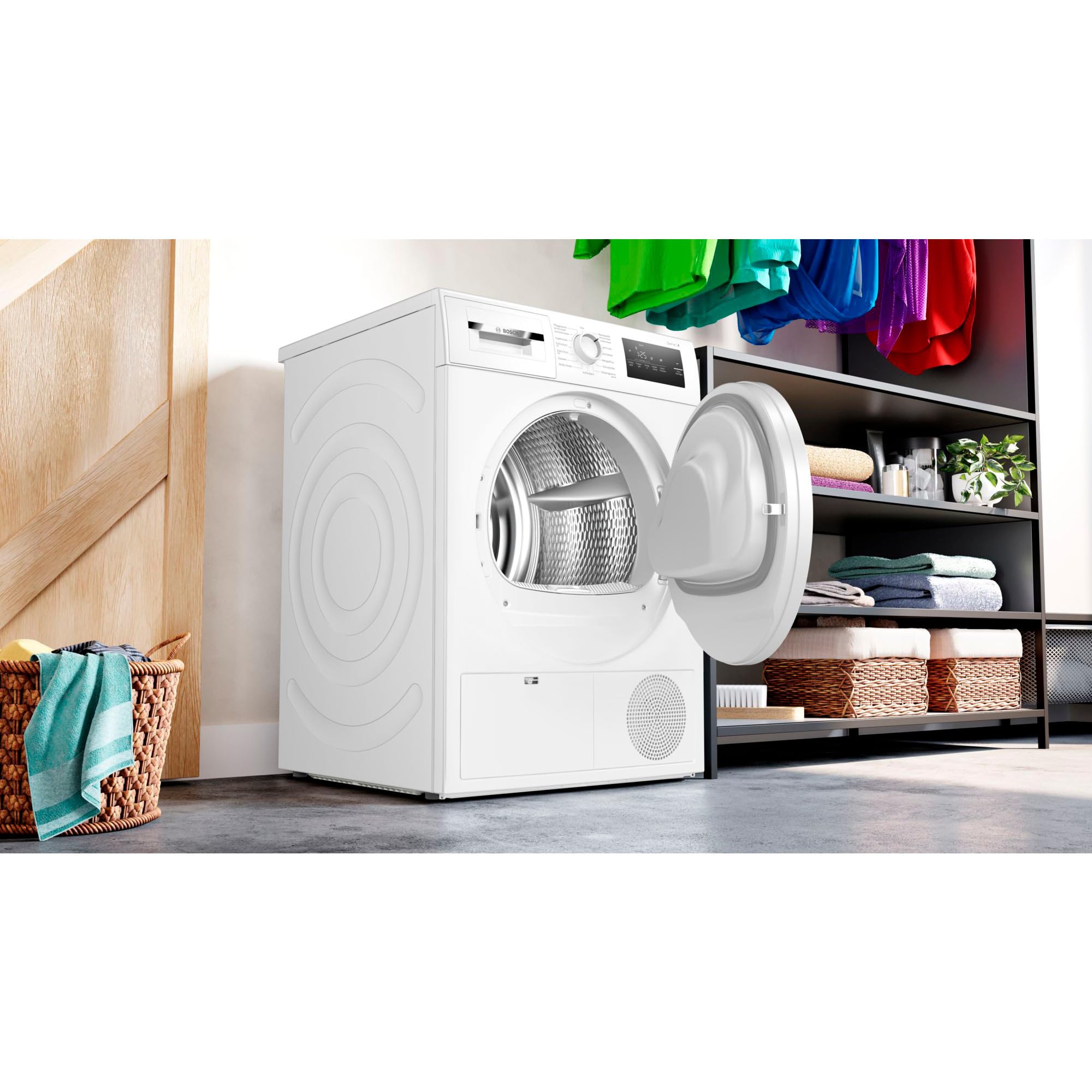 Bosch WTN83203 Serie 4 Asciugatrice a condensazione 8 kg Auto Dry: asciugatura ottimale, design antivibrazione: maggiore stabilità, velocità record, sistema di asciugatura sensibile