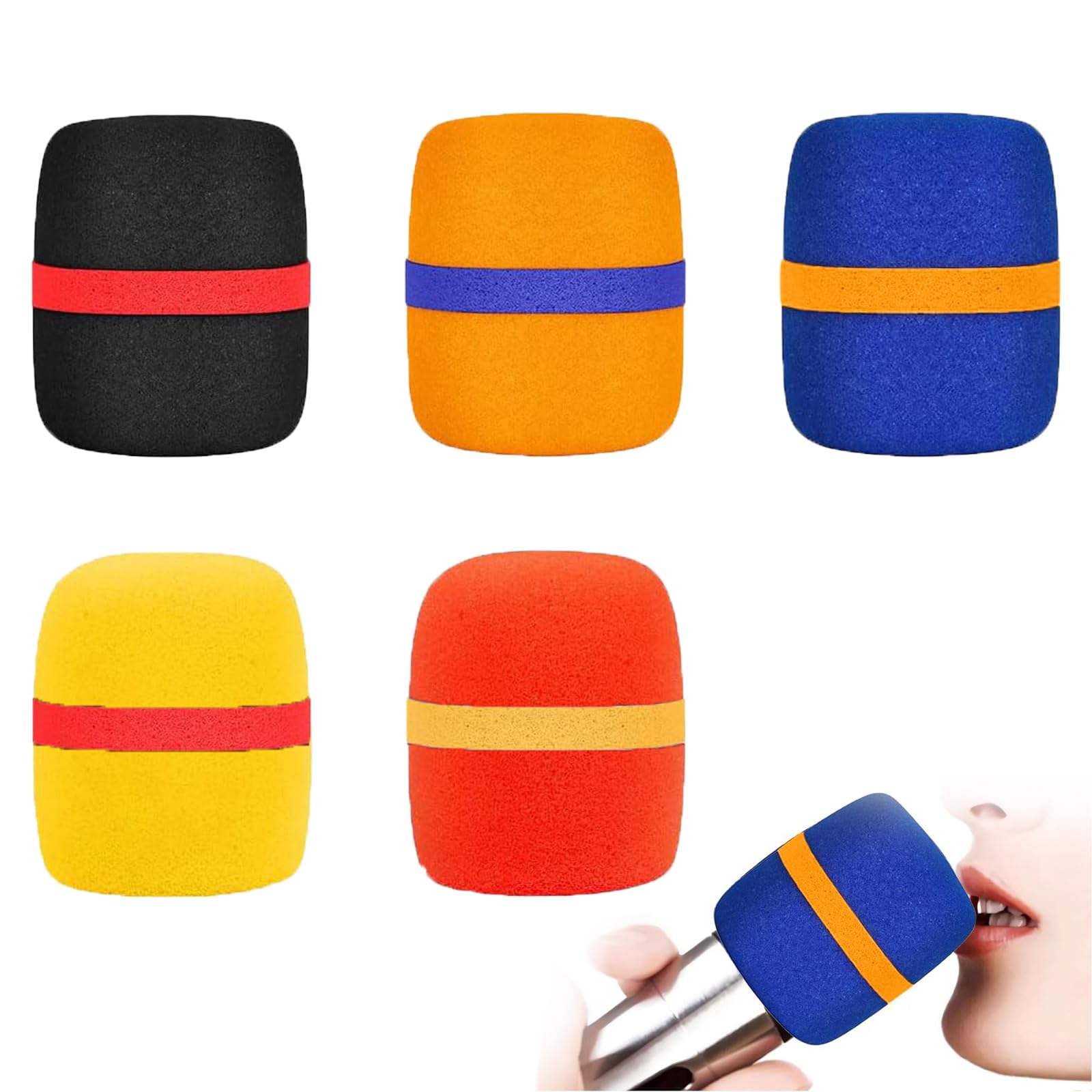 Colorful Foam Mic Cover Handheld Microphone Windscreen Sponge Foam Cover Shield Protection for Most Standard Mic (Pack of 5)-picture-24
