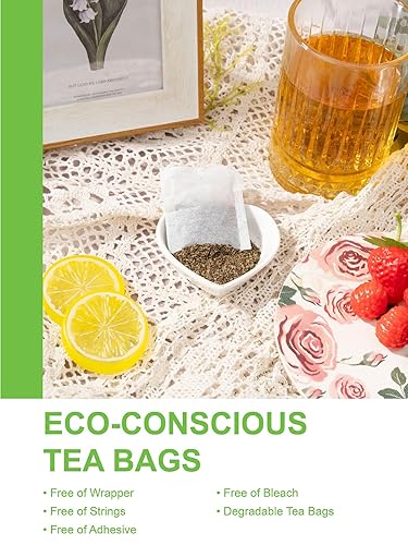 Vista 100 de TeeLux Bolsas de té verde, té verde puro natural, súper antioxidante, cafeinado, 100 bolsas de té para apoyar la salud general