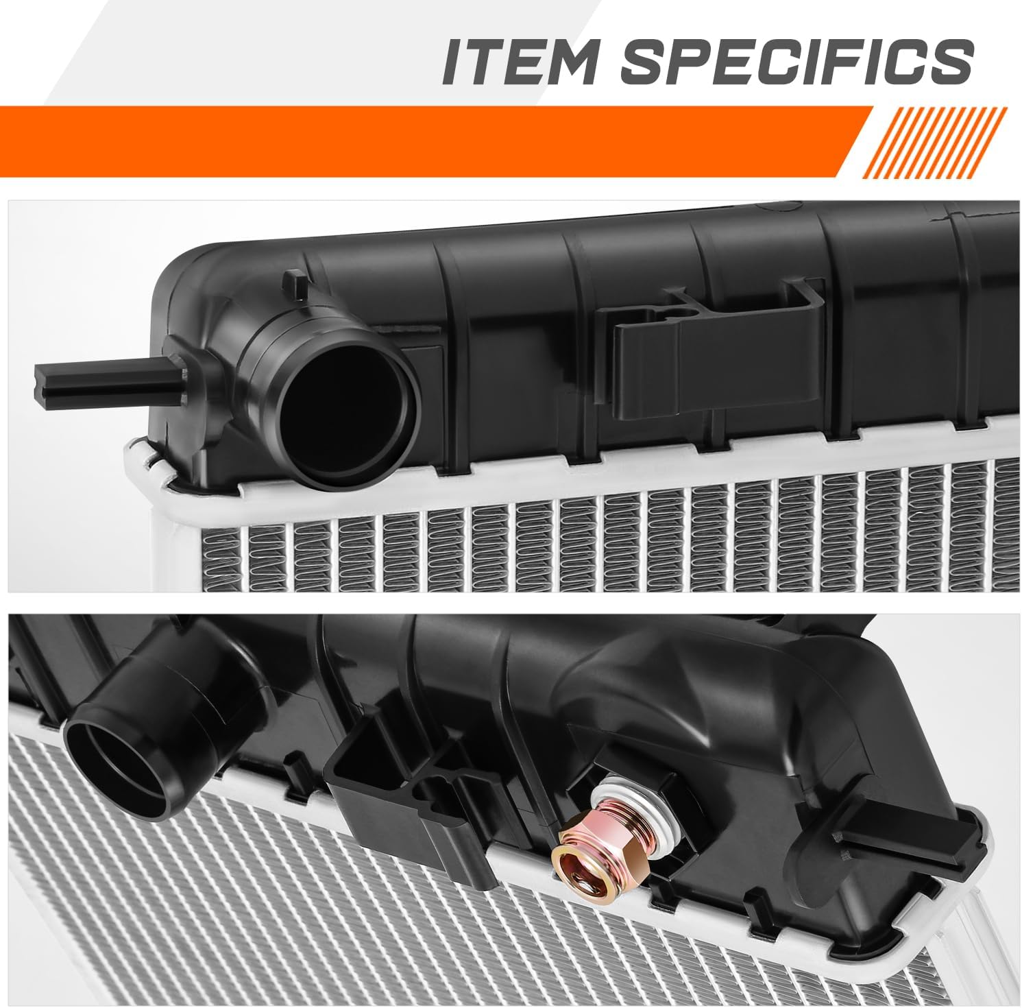 PM PERFORMOTOR DPI 2765 Cooling Radiator Replacement Compatible with Chevy Malibu 2004-2008 2.2L, 26-3/4" W X 14-1/2" H X 5/8" D, 1-3/8" Inlet/Outlet