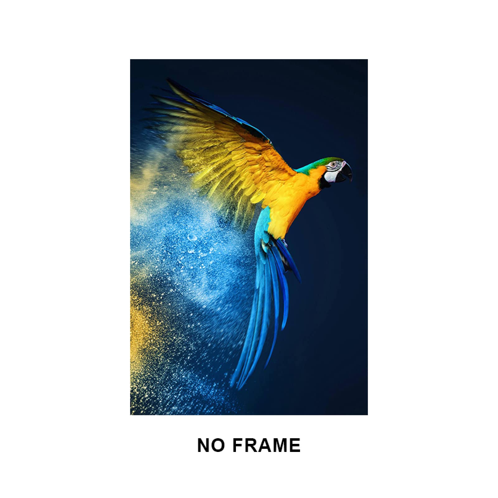 Wee Blue Coo Dt Paint Splat Parrot Art Print Framed Poster