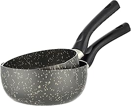 طقم كسرولة جرانيت قطعتين - مقاس 14، 16 - اسود