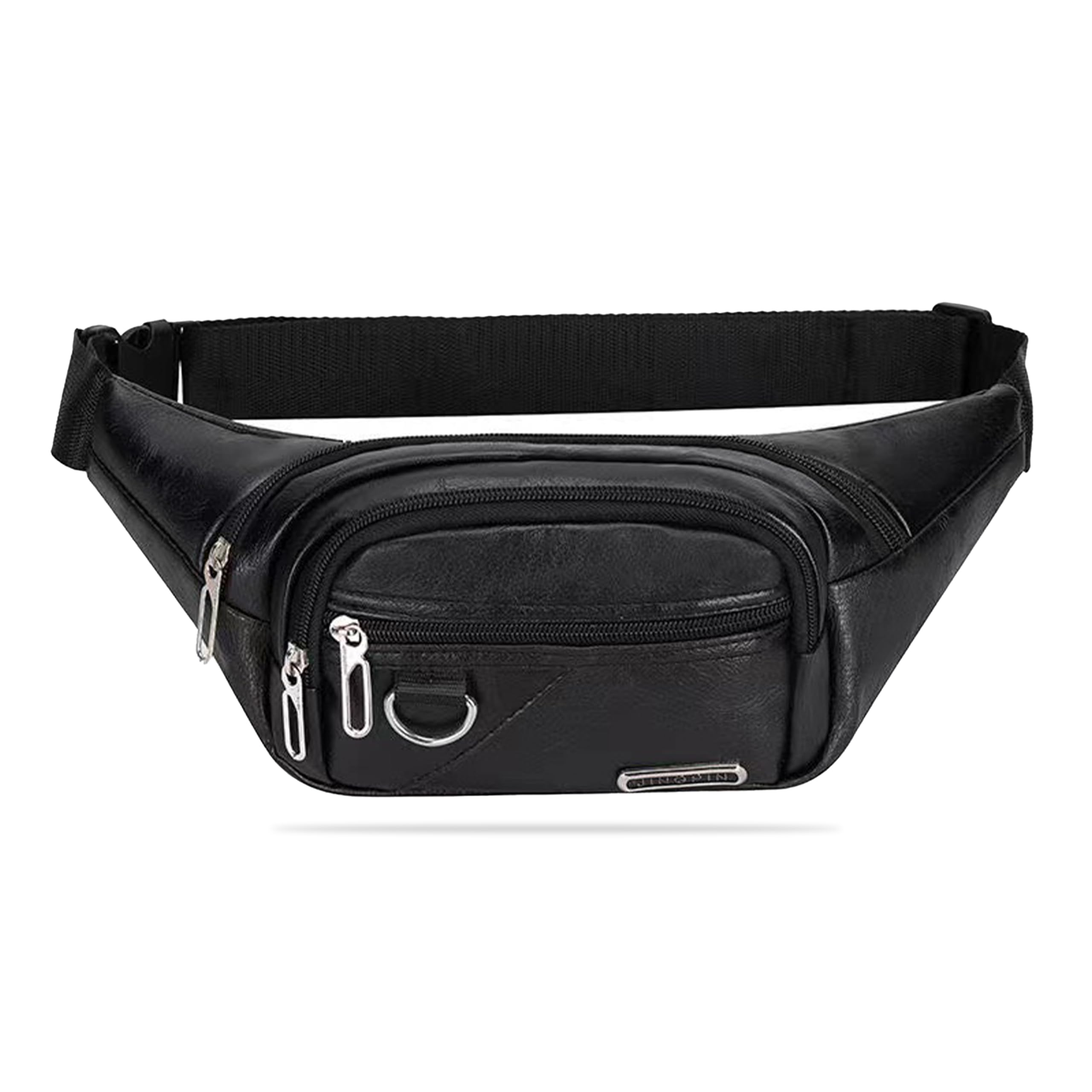 Kraptick PU Leather Waist Bag | Fanny Pack & Crossbody Bag for Travel, Running, Hiking & Gym | Waterproof & Lightweight Belt Bag | Adjustable Money Belt & Waist Pouch for Men & Women | (MFP1473)