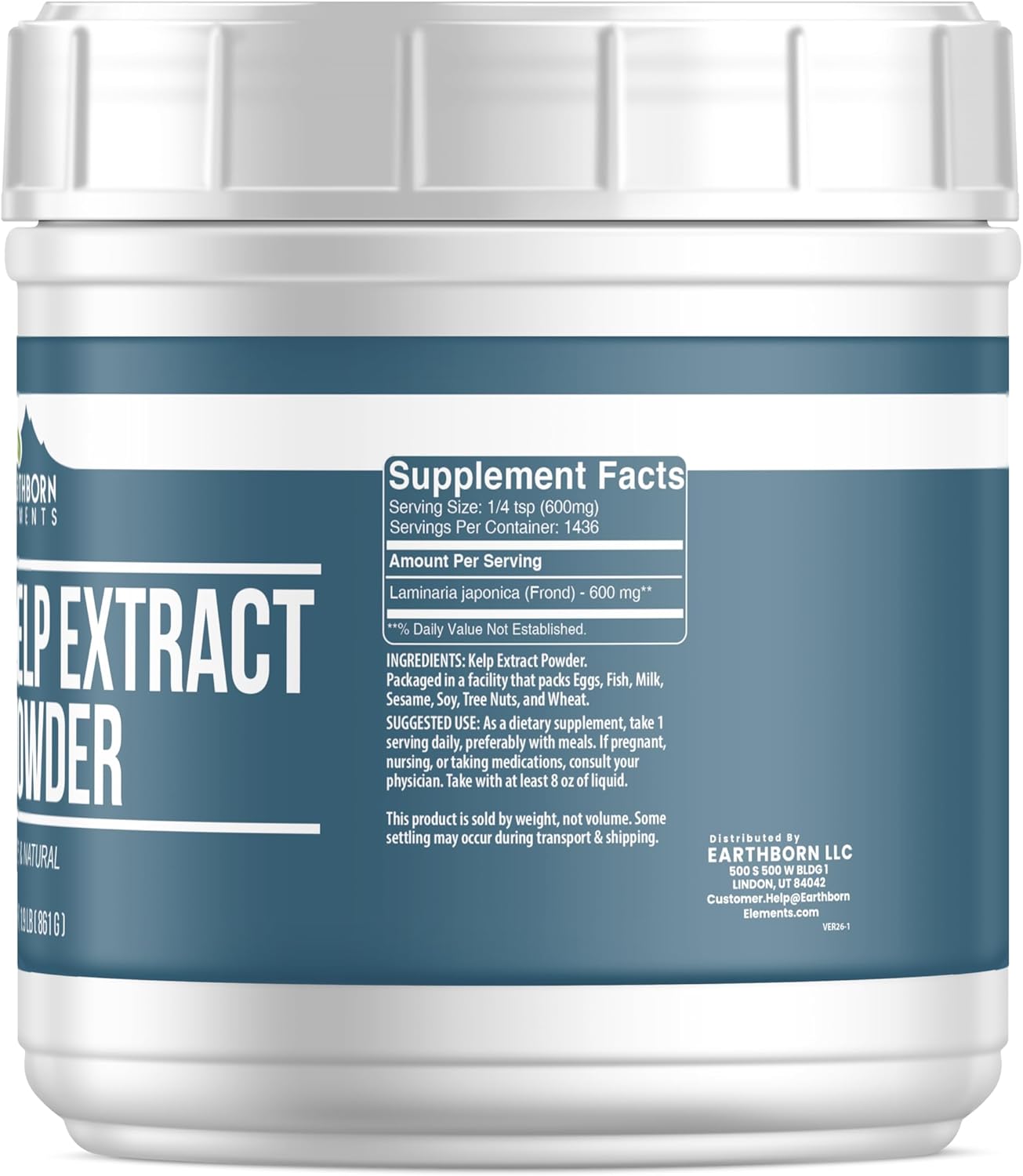 Earthborn Elements Kelp Extract Powder 1.9 lb, Pure & Natural, Superfood