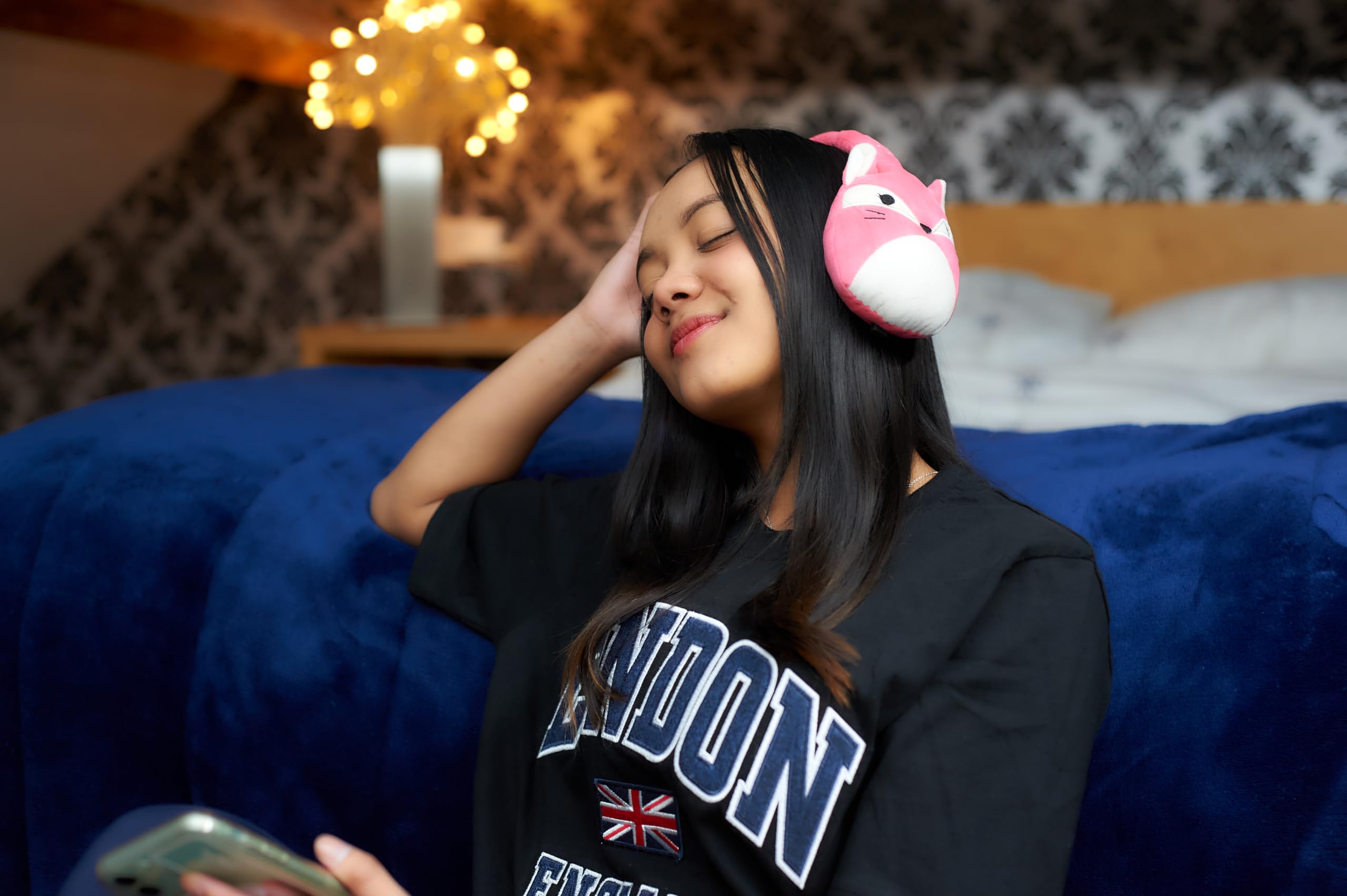 Squishmallows Fifi The Fox Plush Bluetooth Headphones With Built-in Microphone To Make And Receive Calls. 10 Meter Bluetooth Range - Image 4