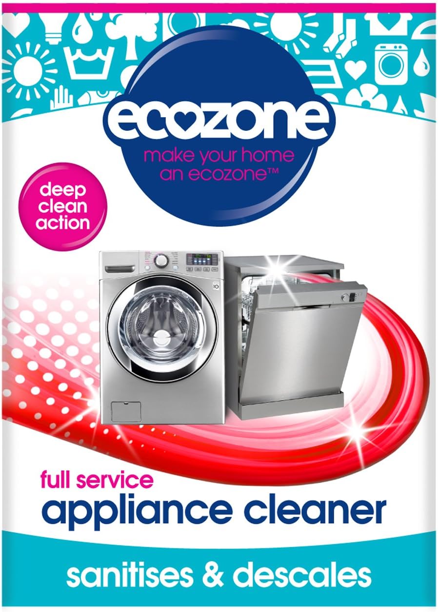 Full Service Appliance Cleaner, Washing Machine & Dishwasher Maintenance, Ultra Deep Machine Clean, Sanitiser Deodoriser & Descaler, Limescale Remover Detergent, Natural Vegan Eco Friendly