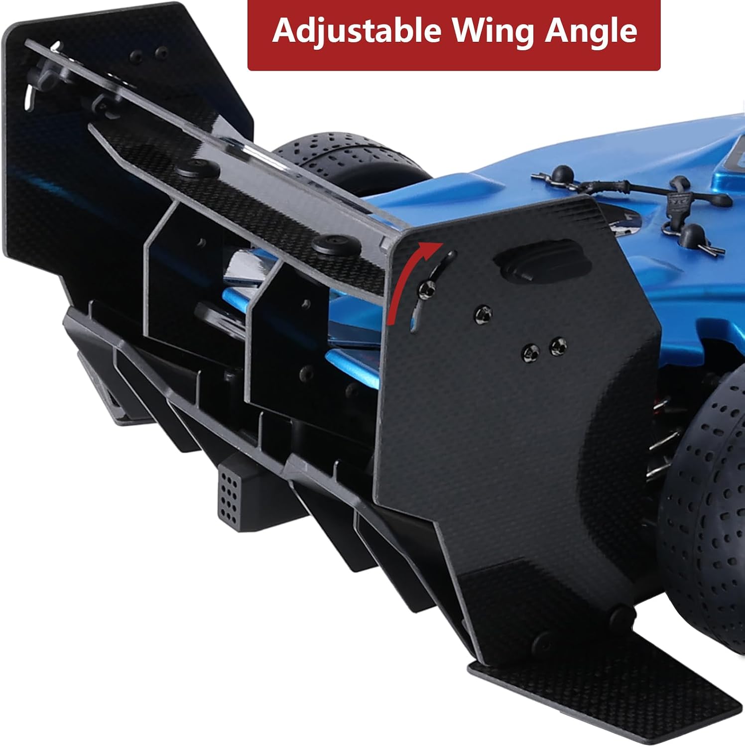 Adjustable Real Carbon Fiber Rear Wing High-Downforce for Arrma 1/7 Limitless 6S/V2/120 8S — Replaces ARA480025 ARA480026 ARA320525, Aero Tail Wing with End Plates Upgrade for Speed Run