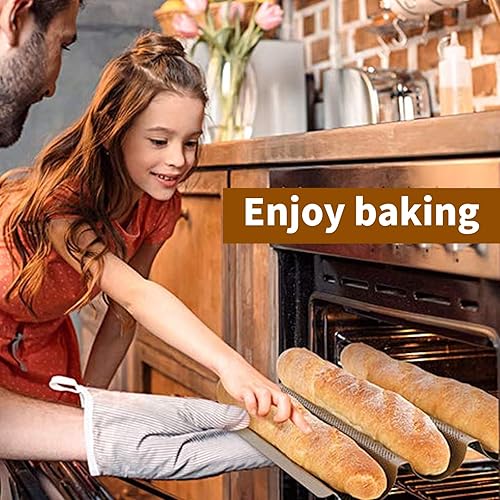 Miniatura 21 de Amagabeli - Sartén antiadherente perforado para preparar baguettes, pan francés, hornear, pan, molde para hornear, tostar, cocinar, panaderos