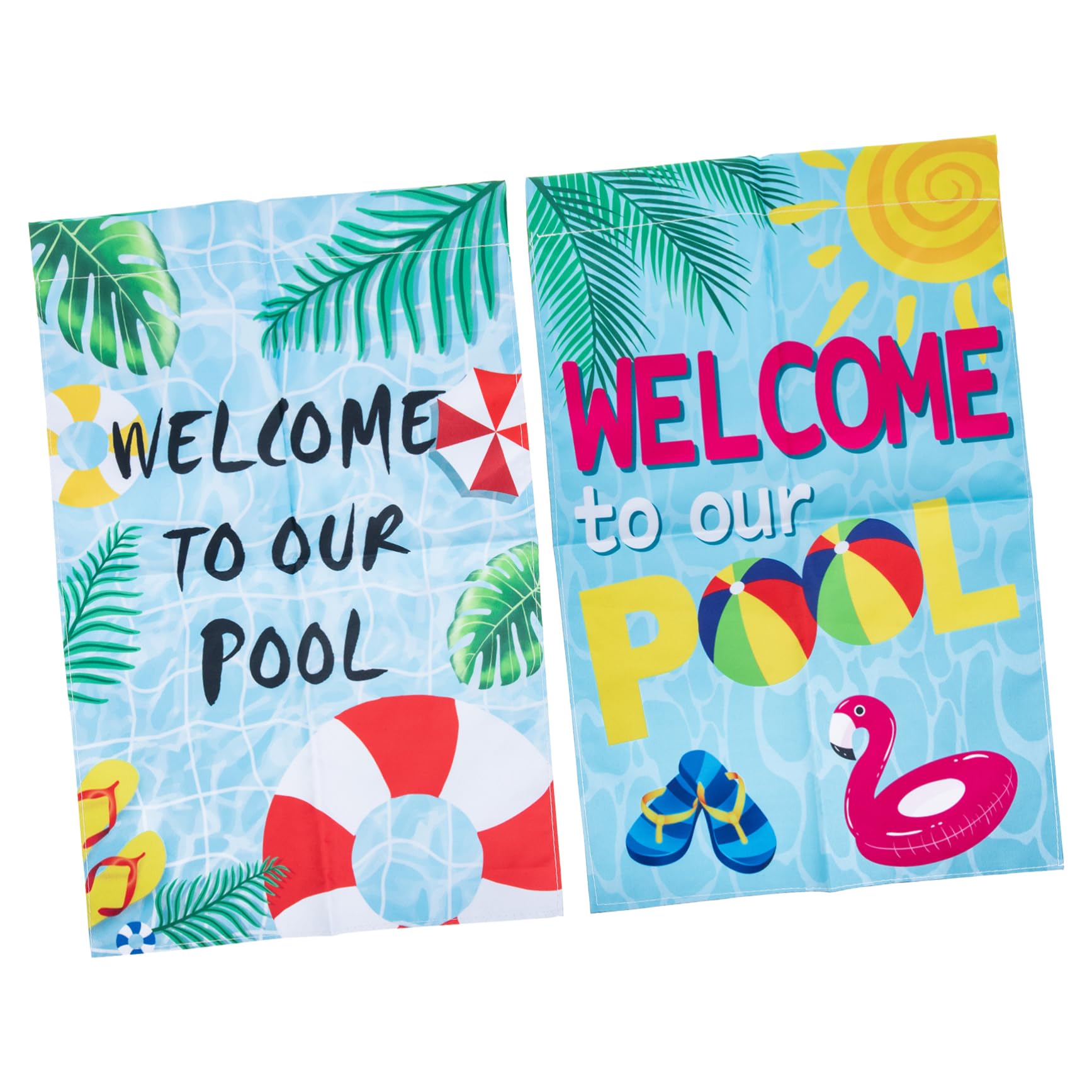 Bandera de jardín para piscina y terrazas: decoración exterior de bienvenida para verano, 2 unidades