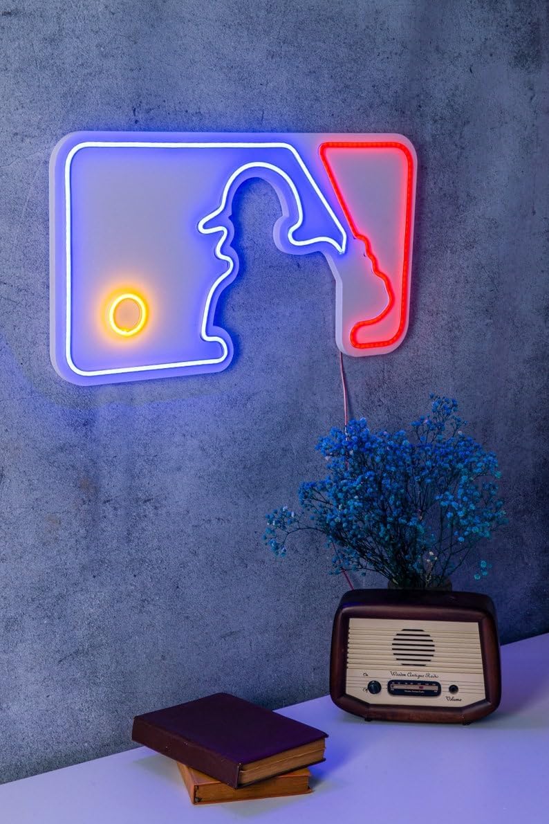 Baseball Pitcher Neon Sign – LED Wall Light for Sports Rooms, Baseball Decor