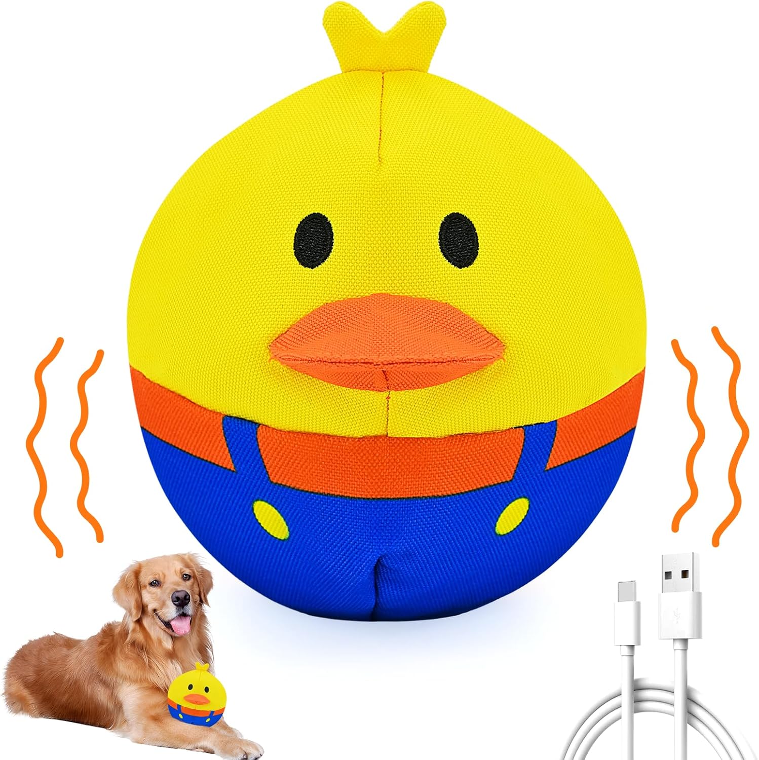 Interactive Dog Toys, Responds to Barks, Nudges & Paws, Keep Them Busy for Hours! Rechargeable Hard-Wearing Oxford Fabric Self-Play Puppy Toy with Motion/Sound Feedback, Dog Indoor-Play Toy