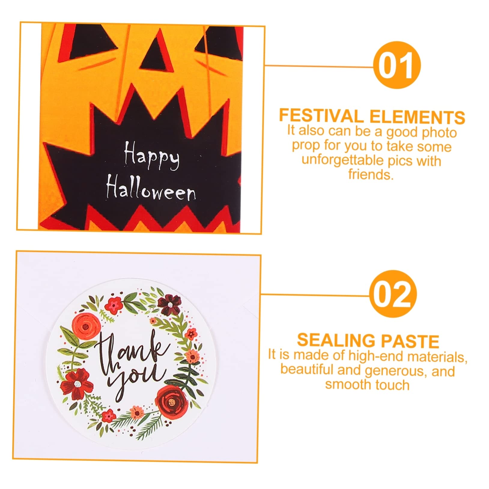 Tofficu 72pezzi Biglietti Per Halloween Con Buste e Adesivi Vuote Per e Halloween