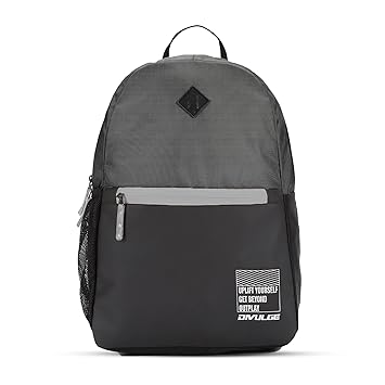 DIVULGE Coral 24 Liters Large Grey Casual Backpack with Laptop Sleeve, Front Pocket and Water Bottle Pouch (Grey)