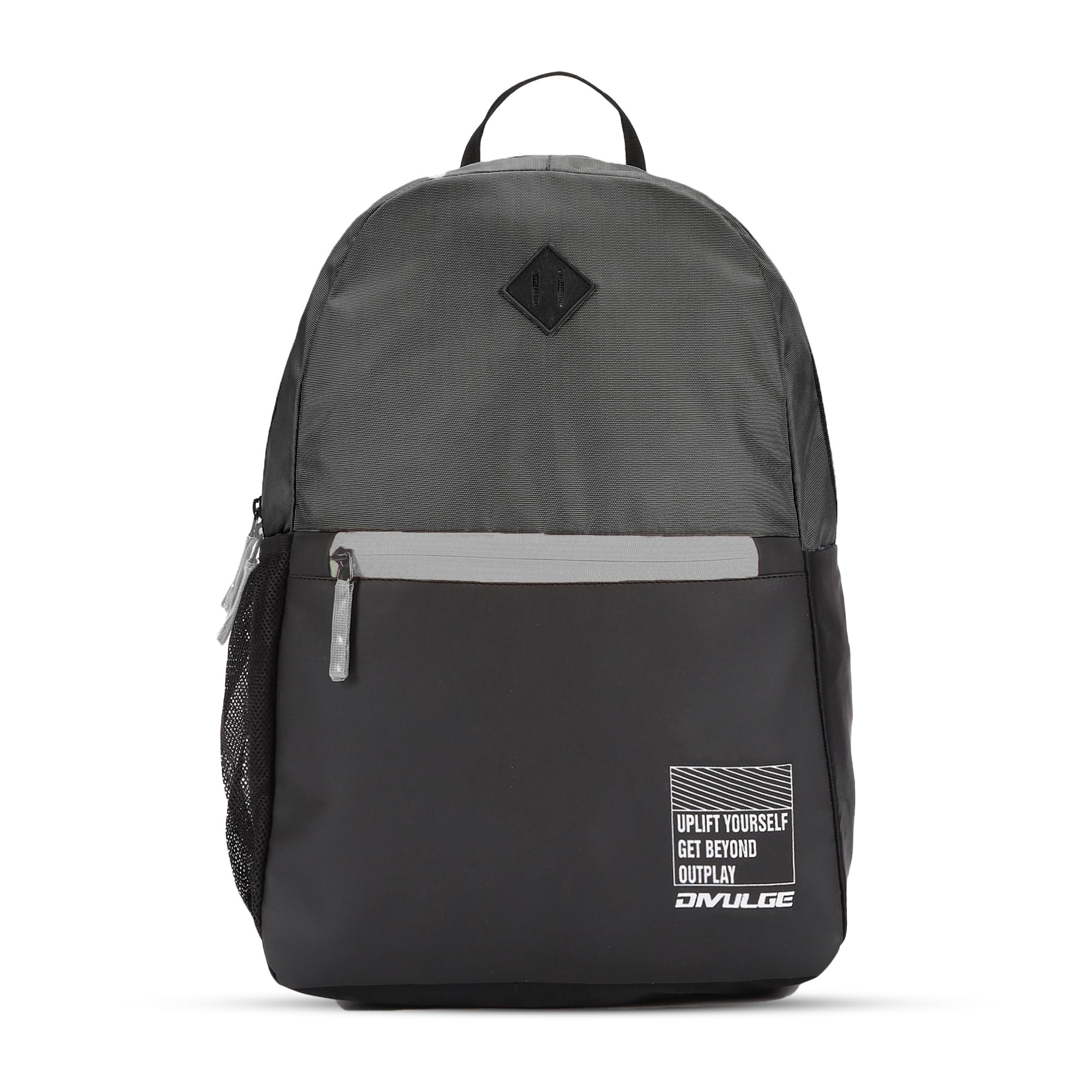DIVULGE Coral 24 Liters Large Grey Casual Backpack with Laptop Sleeve, Front Pocket and Water Bottle Pouch (Grey)-image-42