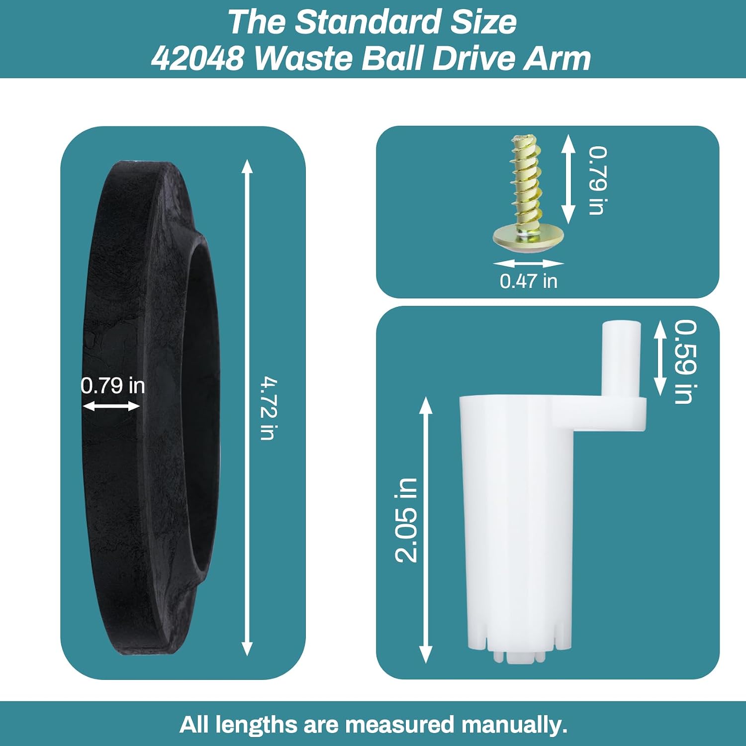 42048 Waste Ball Drive, Waste Ball Drive Arm Kit Compatible with thetford Aqua Magic Style Lite, Style II, Style Plus Toilet, Include Closet Flange Seal, Drive Arm, Screw - Added
