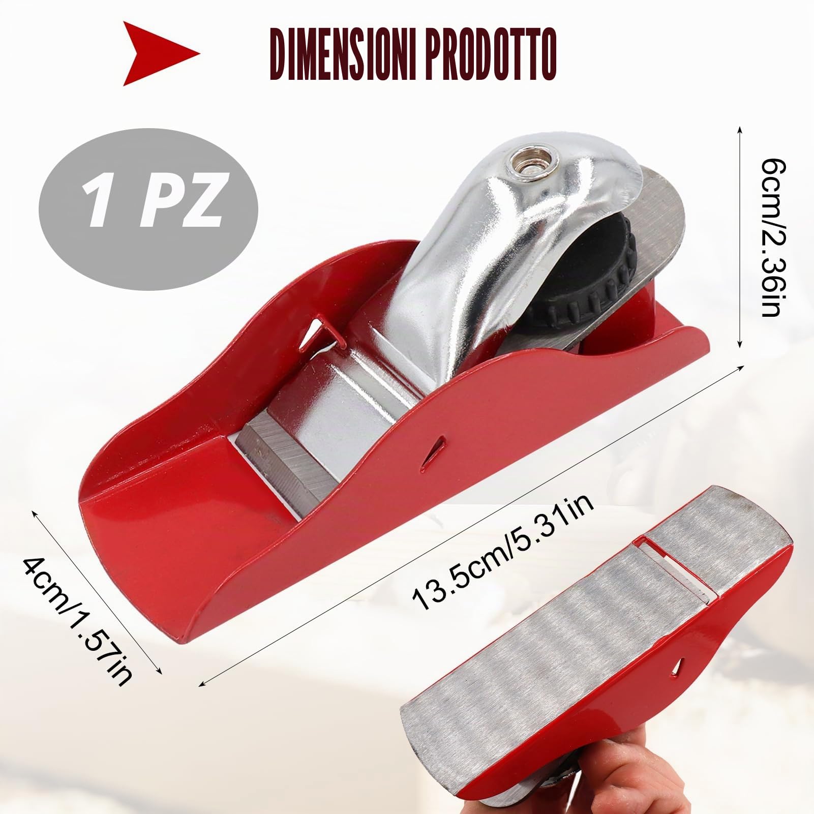 Mini Pialletto per Legno a Mano,Pialla per Legno,Pialletto a Mano per Legno,Piallatrice per Legno,Pialla a Mano per Legno,Piccola Pialla Compatta e Regolabile per la Lavorazione del Legno