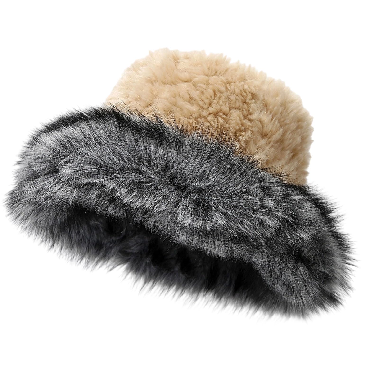 MICFENY Furry Bucket Cover for Outdoor Sports Warm Oversized Headgear Hat for Winter