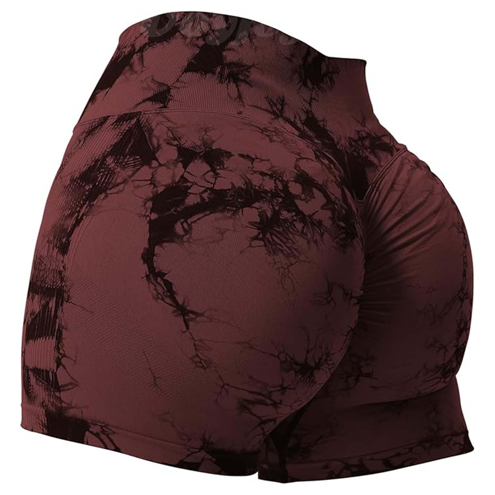 Workout Shorts for Women Tie-Dye Scrunch Butt Lifting High Waisted Yoga Activewear Sports Seamless Booty Biker Shorts
