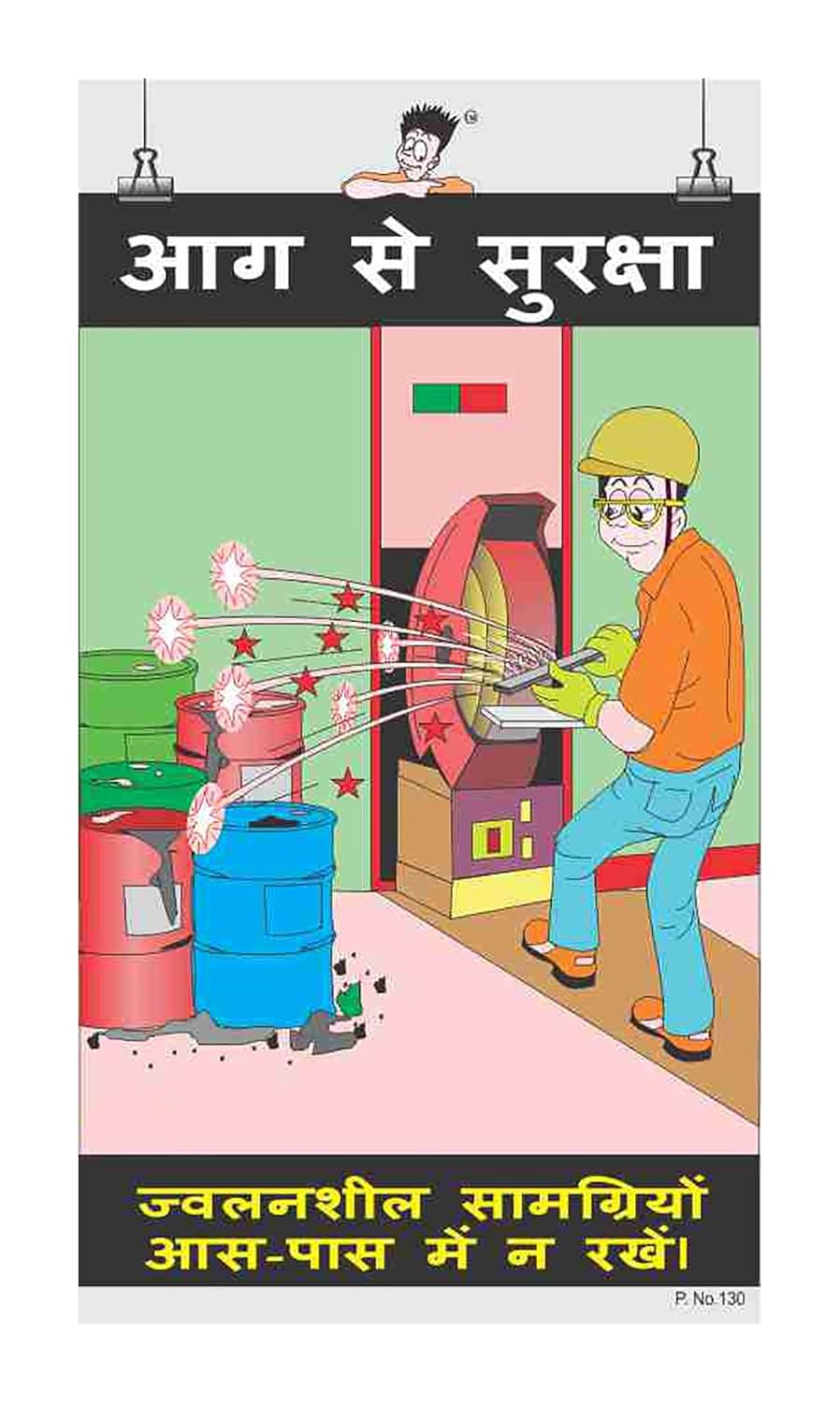 Posterkart VADPH130 Fire Safety Poster Fire Safety Hindi, 66 cm x