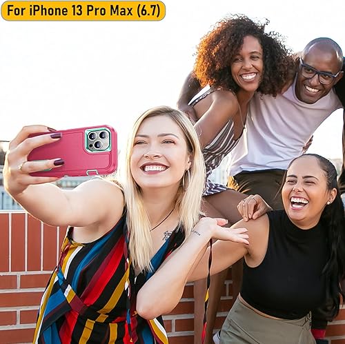 Miniatura 6 de ymxdmd La funda está especialmente diseñada para iPhone 13 Pro Max de 6.7 pulgadas, protección de cuerpo completo, resistente a los golpes, goma de