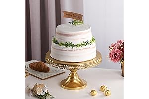 12 Inch Round Gold Cake Stand, Metal Cake Holder for Wedding, Birthday