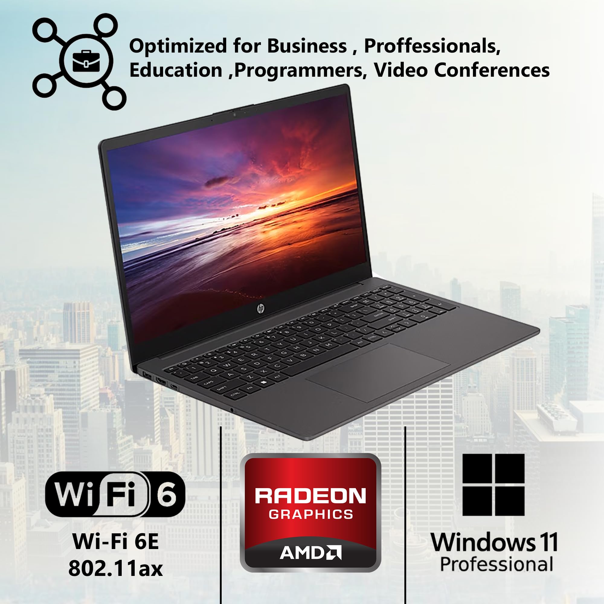 HP 255 G10 AMD Ryzen 5 7530U 16GB RAM 512GB SSD 15.6