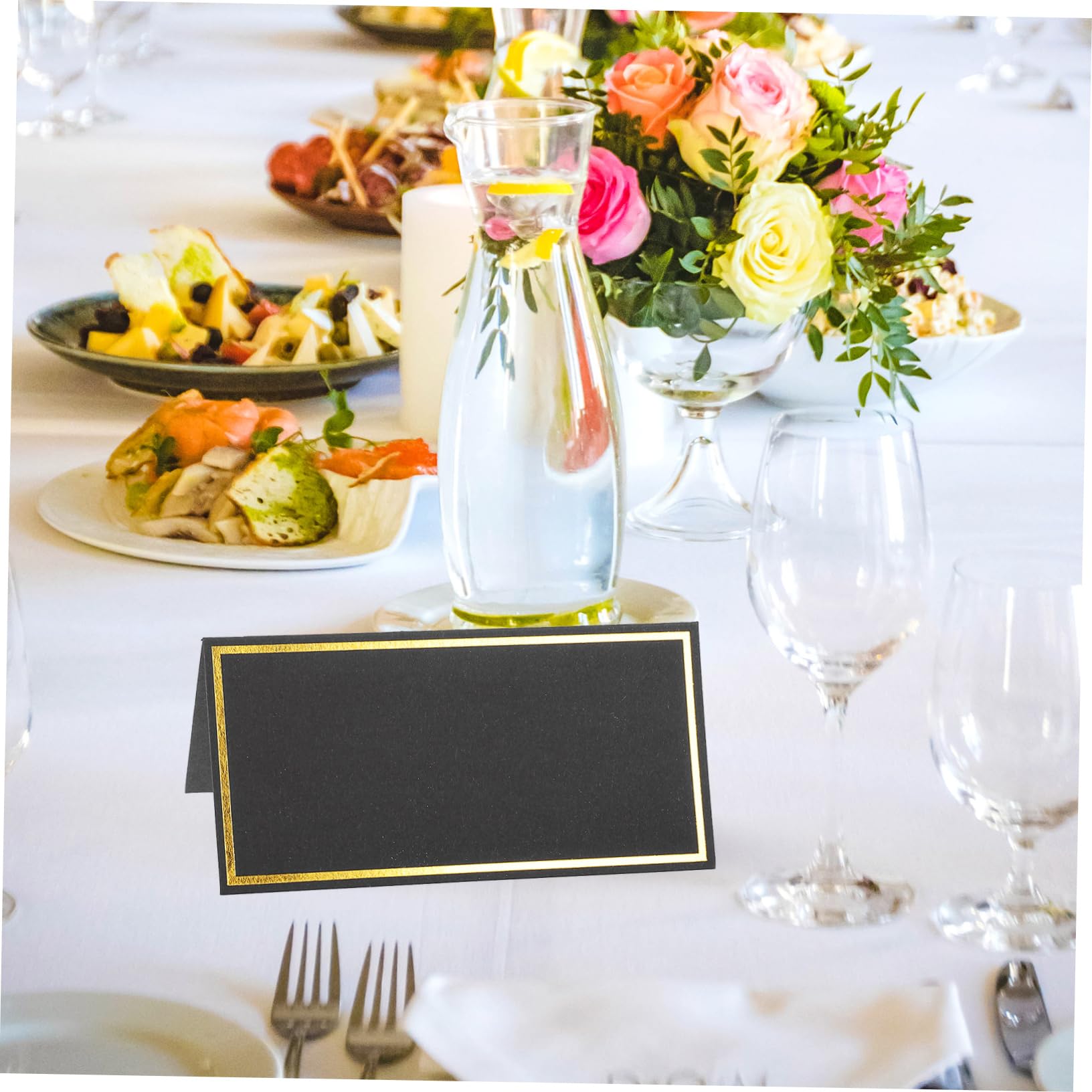 SEWACC 150stücke Hochzeitsplatzkarten Mit Goldfolienprägung Elegante Tischkarten Für Bankette Partys Und Besondere Anlässe Blanko Namenskarten Zum Beschriften Für Tischdekoration