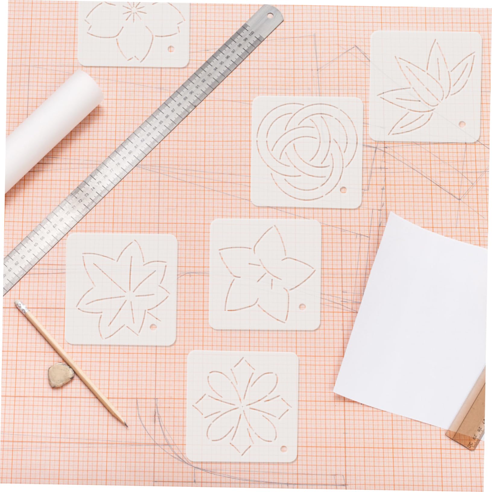 NUOBESTY 30piezas Plantillas De Acolchado De Acrílico Moldes Para Patchwork y Bordado Herramientas De Costura Para Manualidades