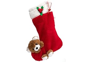 HollyHOME Christmas Stockings with Plush Bear