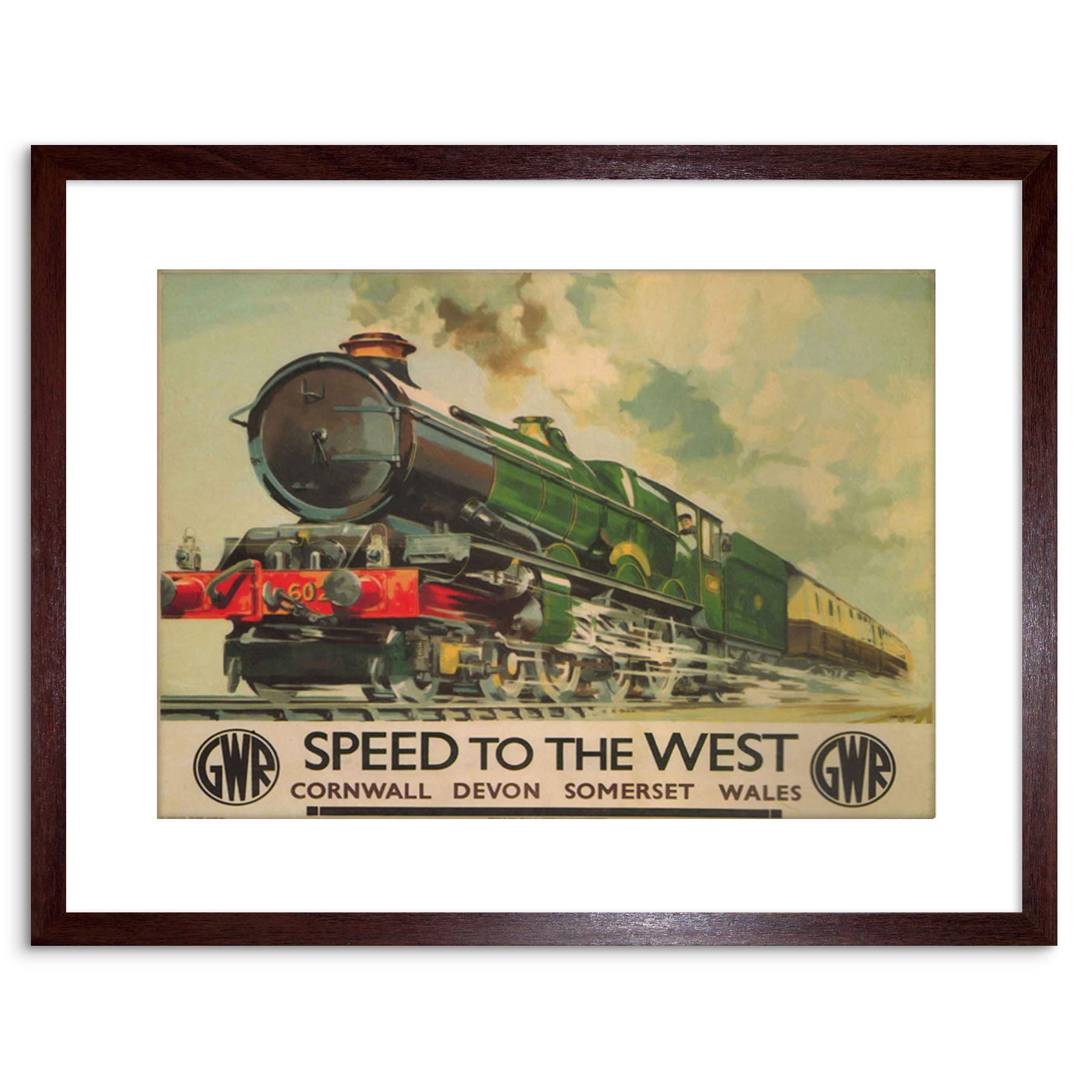 Wee Blue Coo 9x7 '' GWR RAILWAY TRAIN STEAM ENGINE CORNWALL WALES FRAMED ART PRINT F97X1242